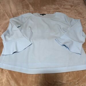 Banana Republic Ice Blue Flutter Sleeve  Women's Blouse M